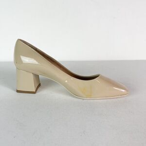 Elegant Cream Block Heel Pumps